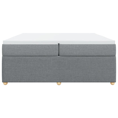 Boxspring met matras stof lichtgrijs 200x200 cm