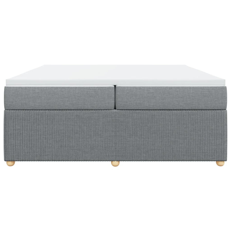 Boxspring met matras stof lichtgrijs 200x200 cm