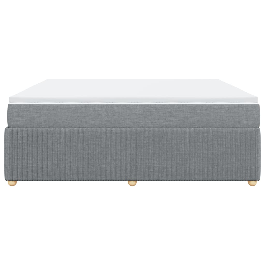 Boxspring met matras stof lichtgrijs 200x200 cm