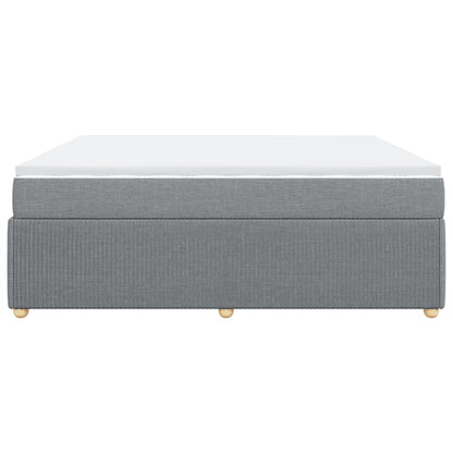 Boxspring met matras stof lichtgrijs 200x200 cm