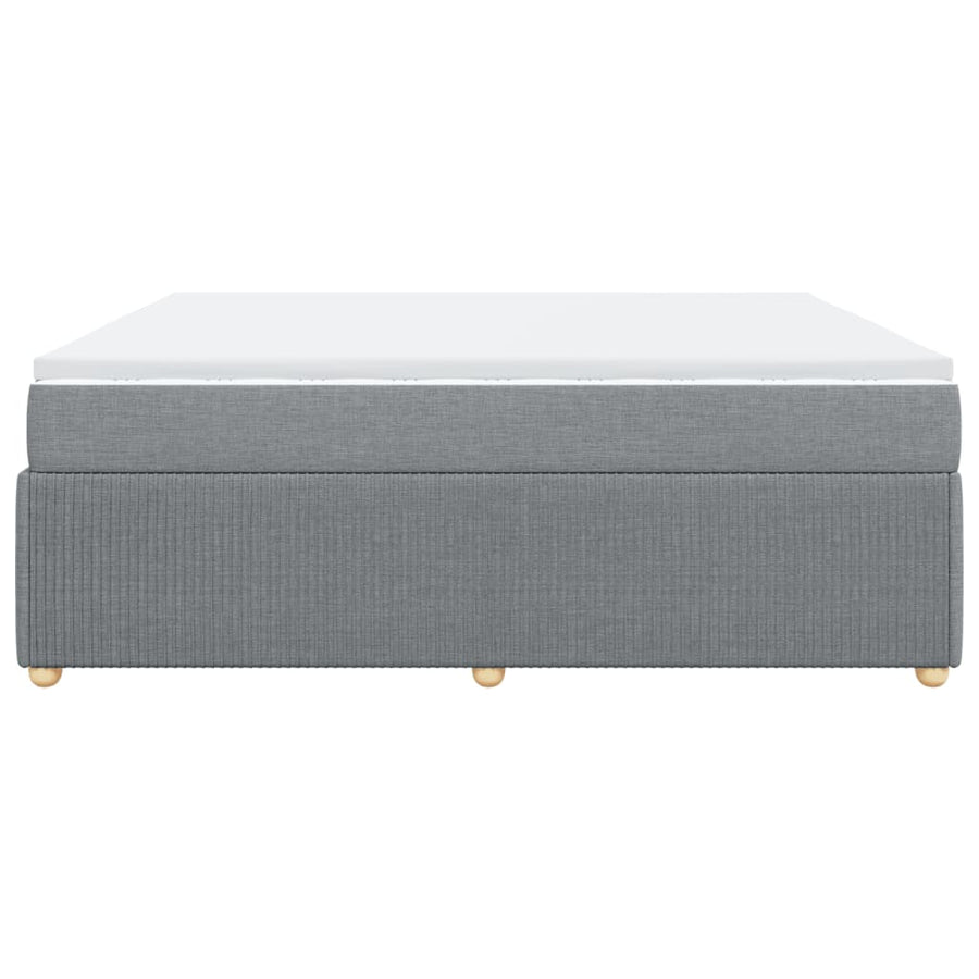 Boxspring met matras stof lichtgrijs 200x200 cm