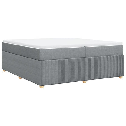 Boxspring met matras stof lichtgrijs 200x200 cm