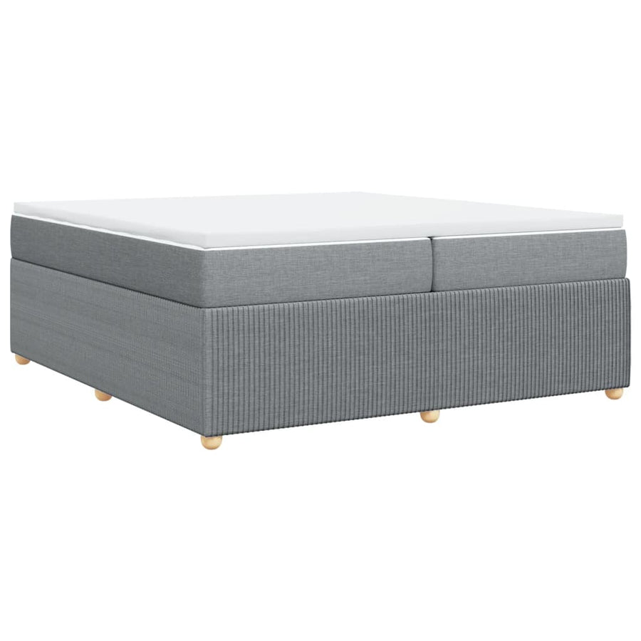 Boxspring met matras stof lichtgrijs 200x200 cm