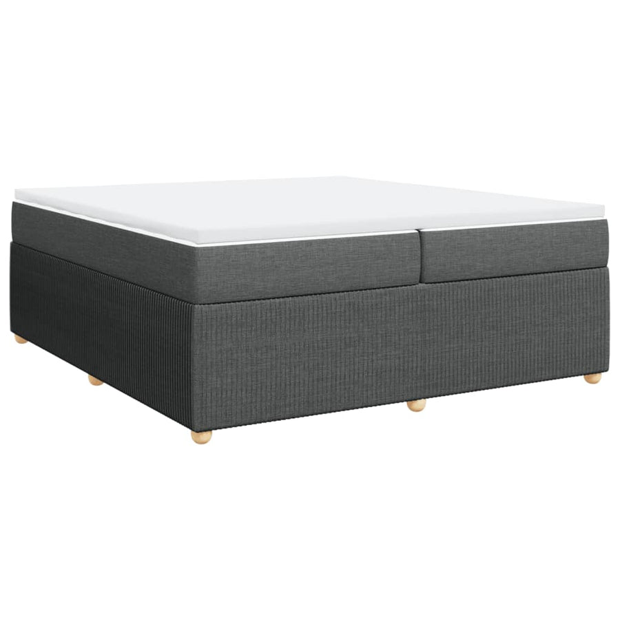 Boxspring met matras stof donkergrijs 200x200 cm