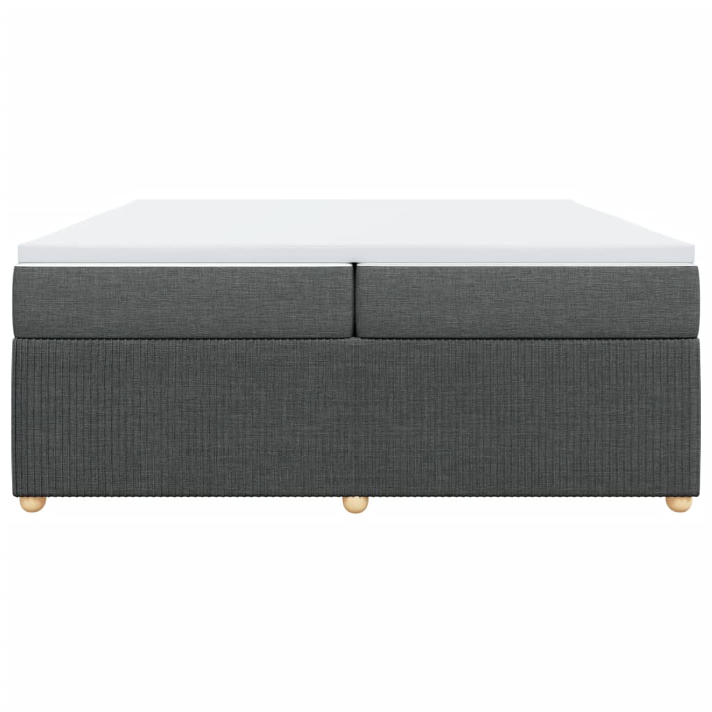 Boxspring met matras stof donkergrijs 200x200 cm