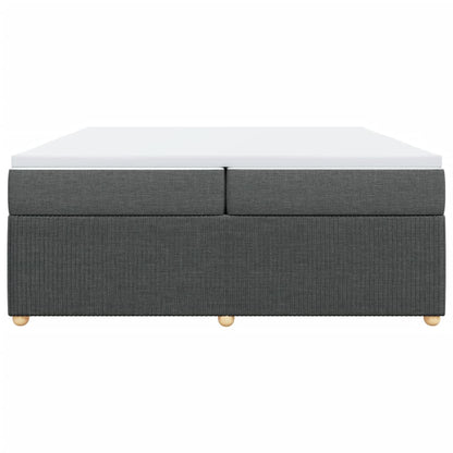 Boxspring met matras stof donkergrijs 200x200 cm