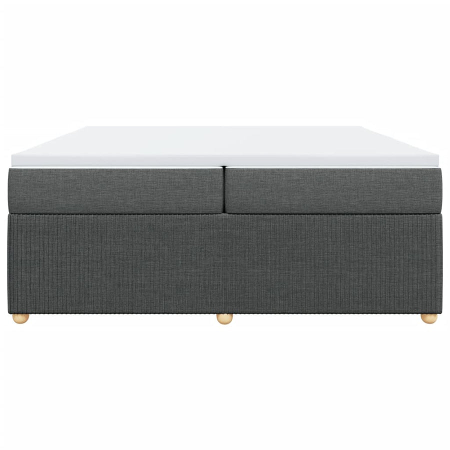 Boxspring met matras stof donkergrijs 200x200 cm