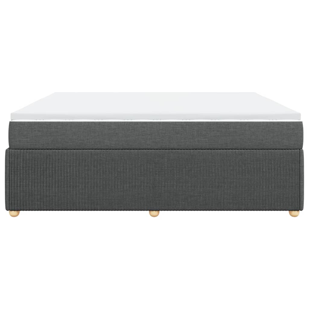 Boxspring met matras stof donkergrijs 200x200 cm