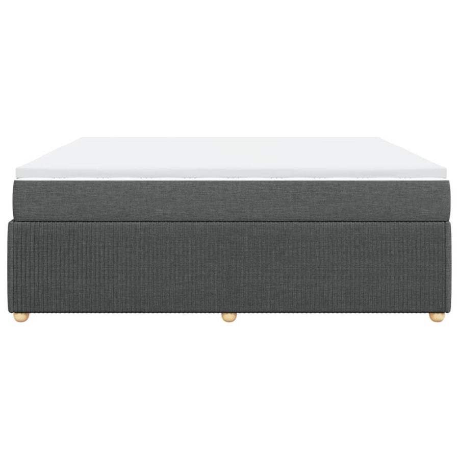 Boxspring met matras stof donkergrijs 200x200 cm
