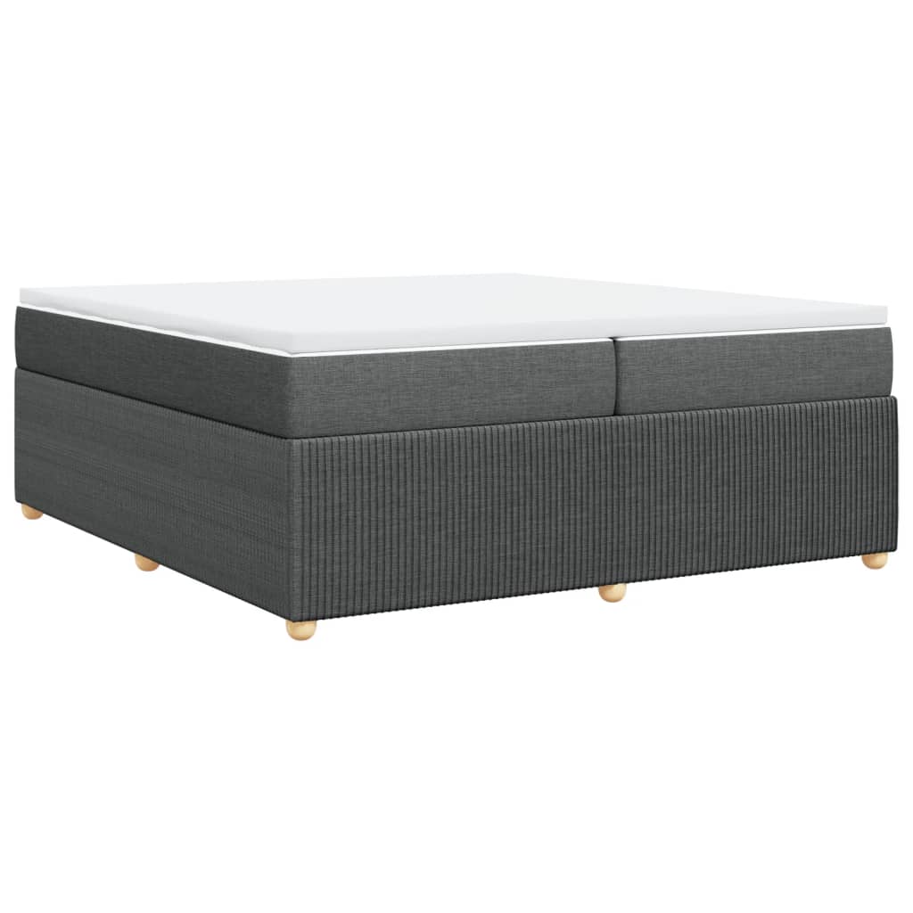 Boxspring met matras stof donkergrijs 200x200 cm