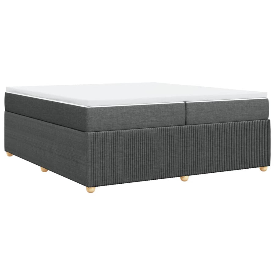 Boxspring met matras stof donkergrijs 200x200 cm