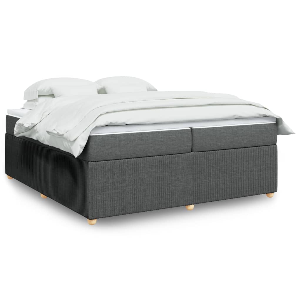 Boxspring met matras stof donkergrijs 200x200 cm