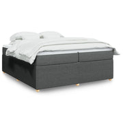 Boxspring 200x200 cm donkergrijs met matras en topper