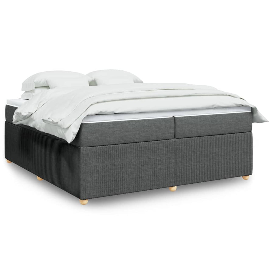 Boxspring met matras stof donkergrijs 200x200 cm