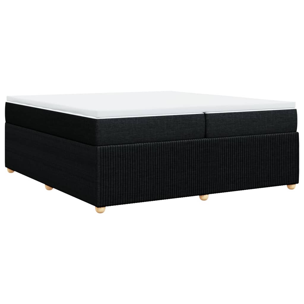 Boxspring met matras stof zwart 200x200 cm