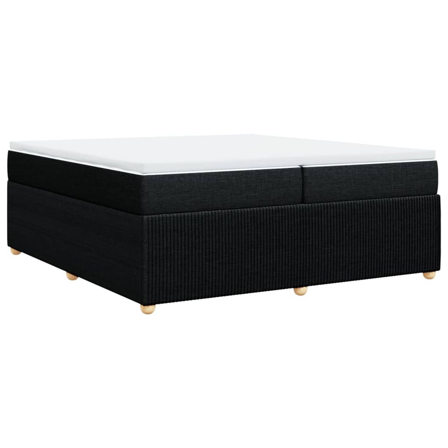 Boxspring met matras stof zwart 200x200 cm