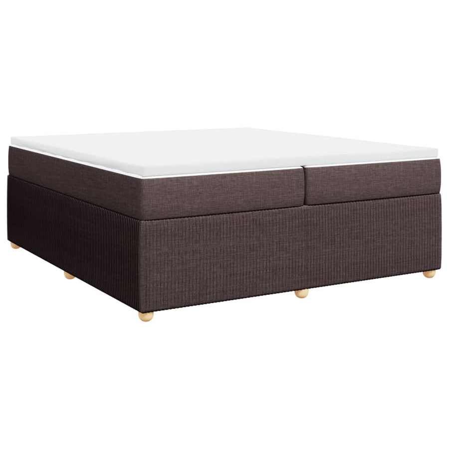 Boxspring met matras stof donkerbruin 200x200 cm