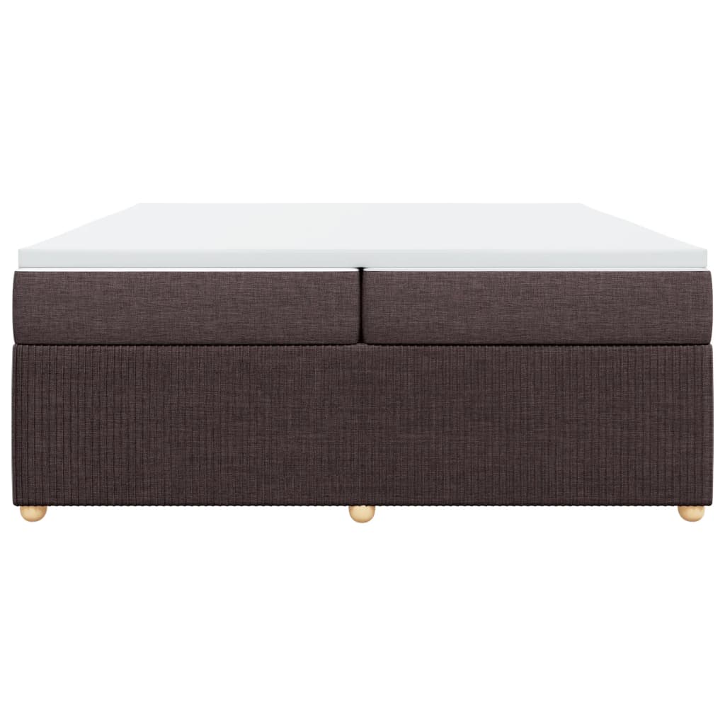 Boxspring met matras stof donkerbruin 200x200 cm