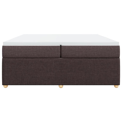 Boxspring met matras stof donkerbruin 200x200 cm