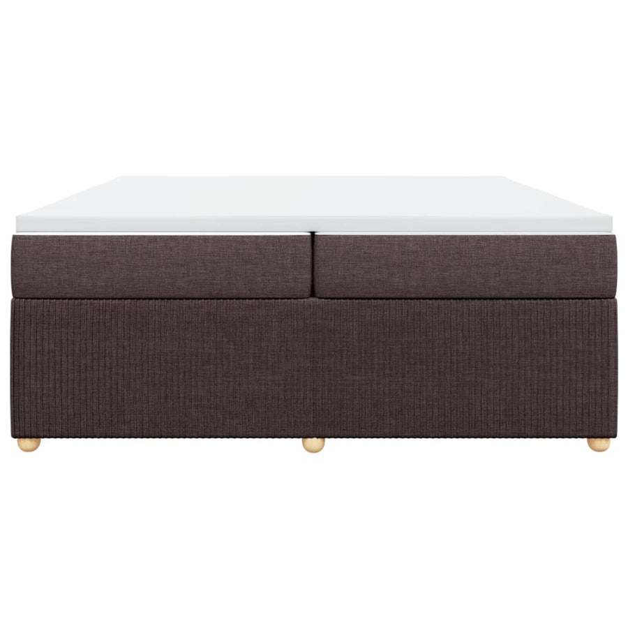 Boxspring met matras stof donkerbruin 200x200 cm