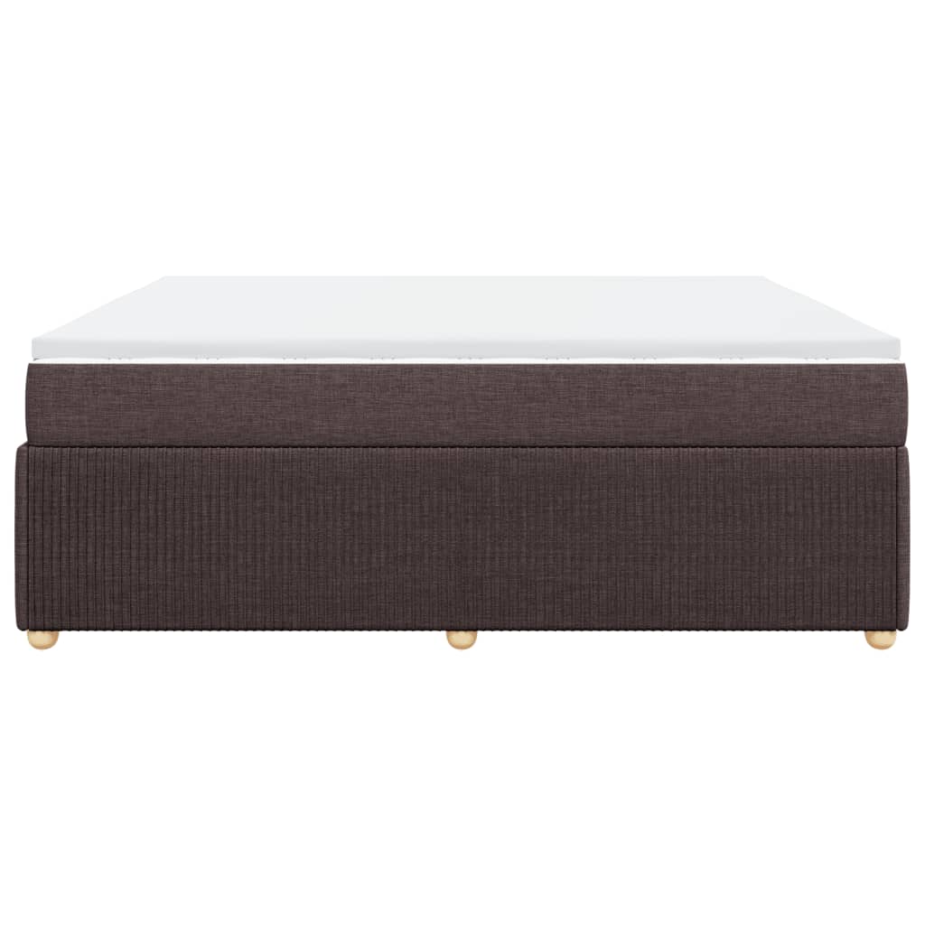 Boxspring met matras stof donkerbruin 200x200 cm