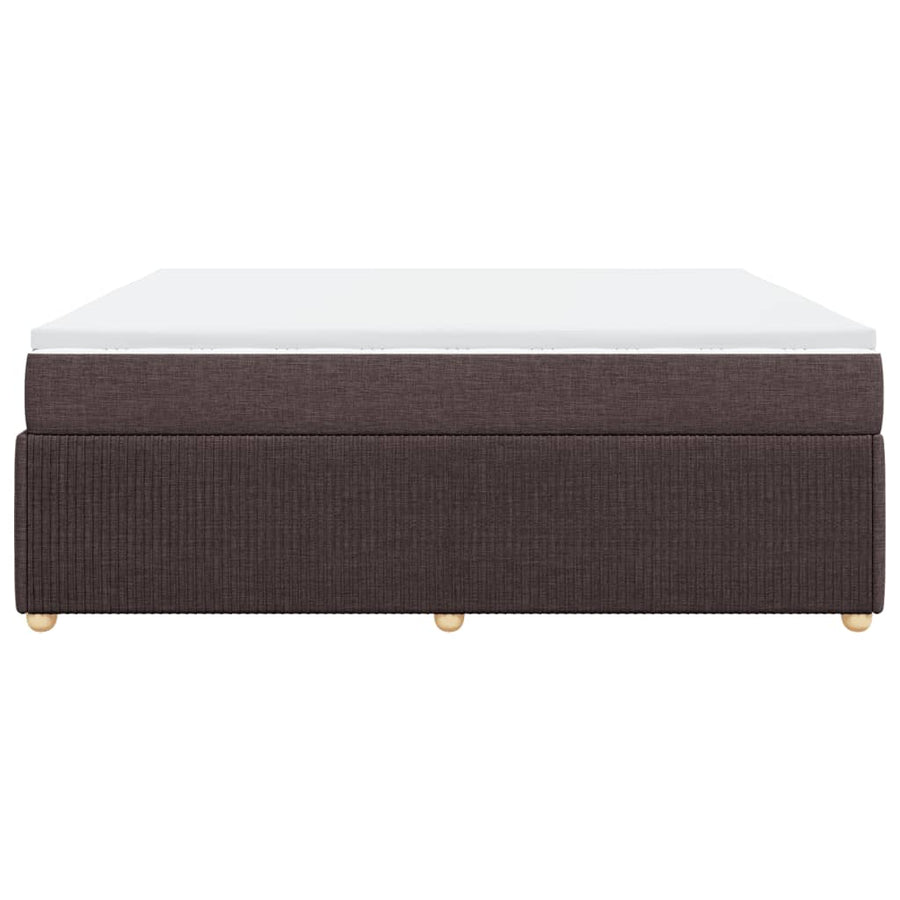 Boxspring met matras stof donkerbruin 200x200 cm