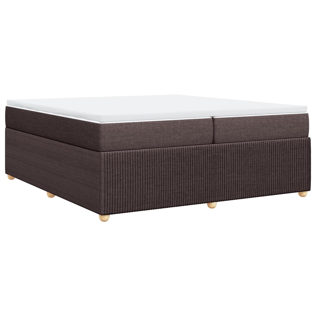 Boxspring met matras stof donkerbruin 200x200 cm