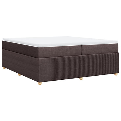 Boxspring met matras stof donkerbruin 200x200 cm