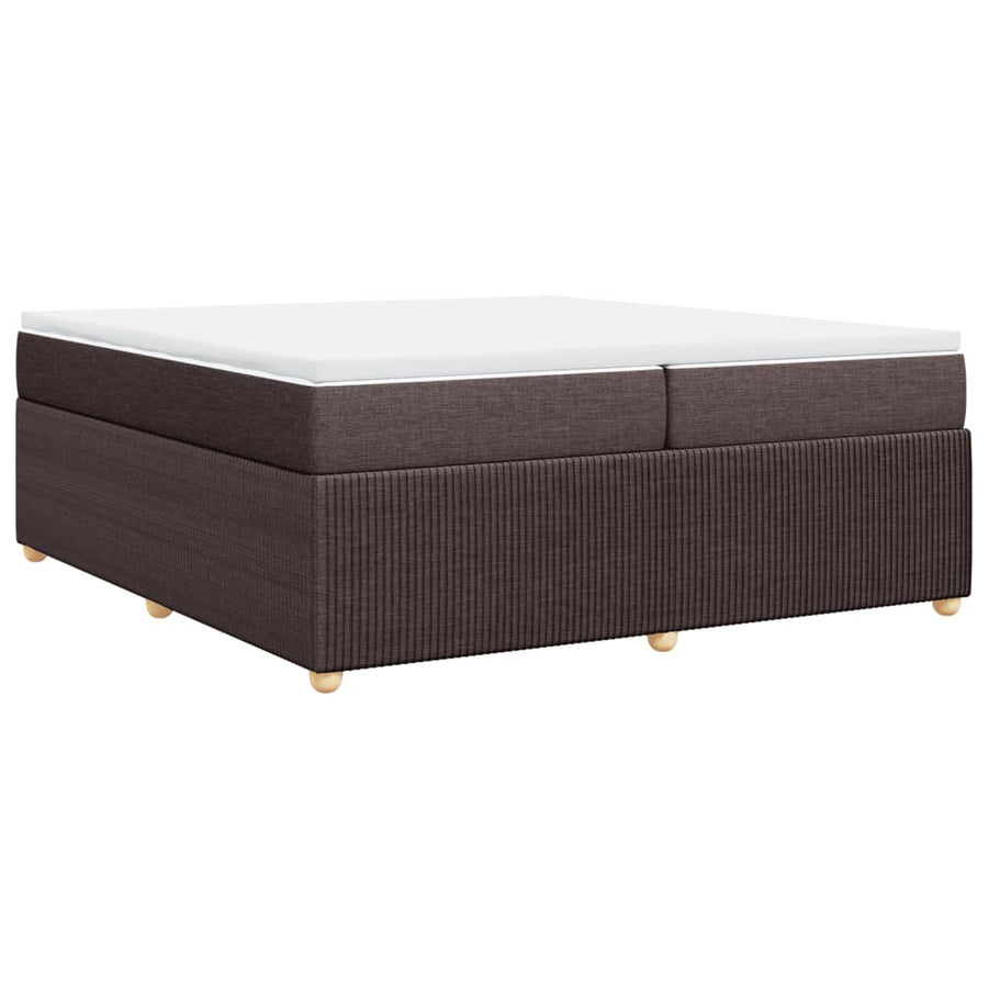 Boxspring met matras stof donkerbruin 200x200 cm