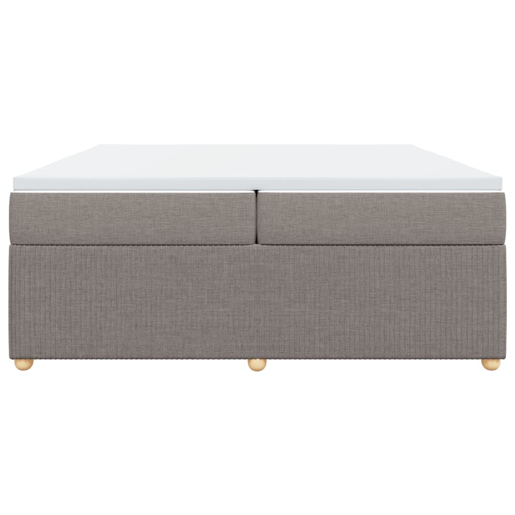Boxspring met matras stof taupe 200x200 cm
