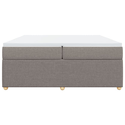 Boxspring met matras stof taupe 200x200 cm