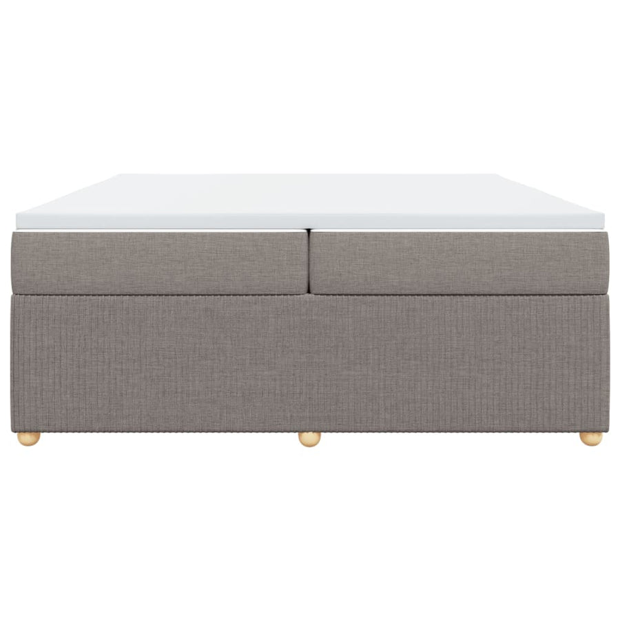 Boxspring met matras stof taupe 200x200 cm