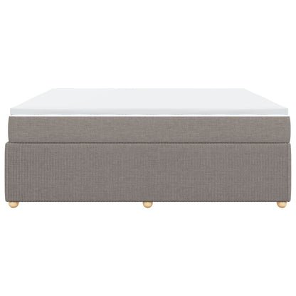 Boxspring met matras stof taupe 200x200 cm