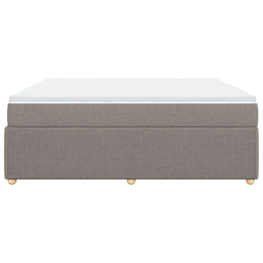 Boxspring met matras stof taupe 200x200 cm