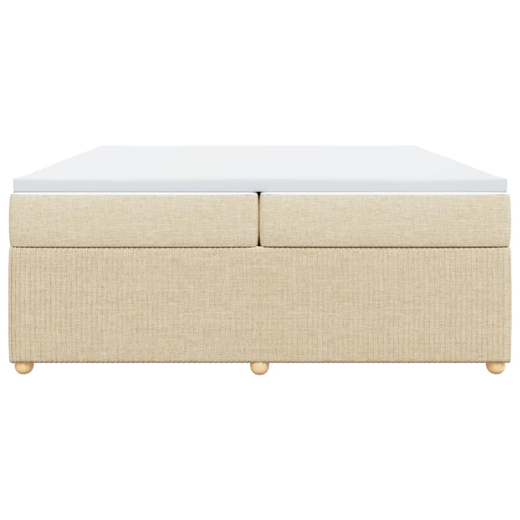 Boxspring met matras stof crèmekleurig 200x200 cm