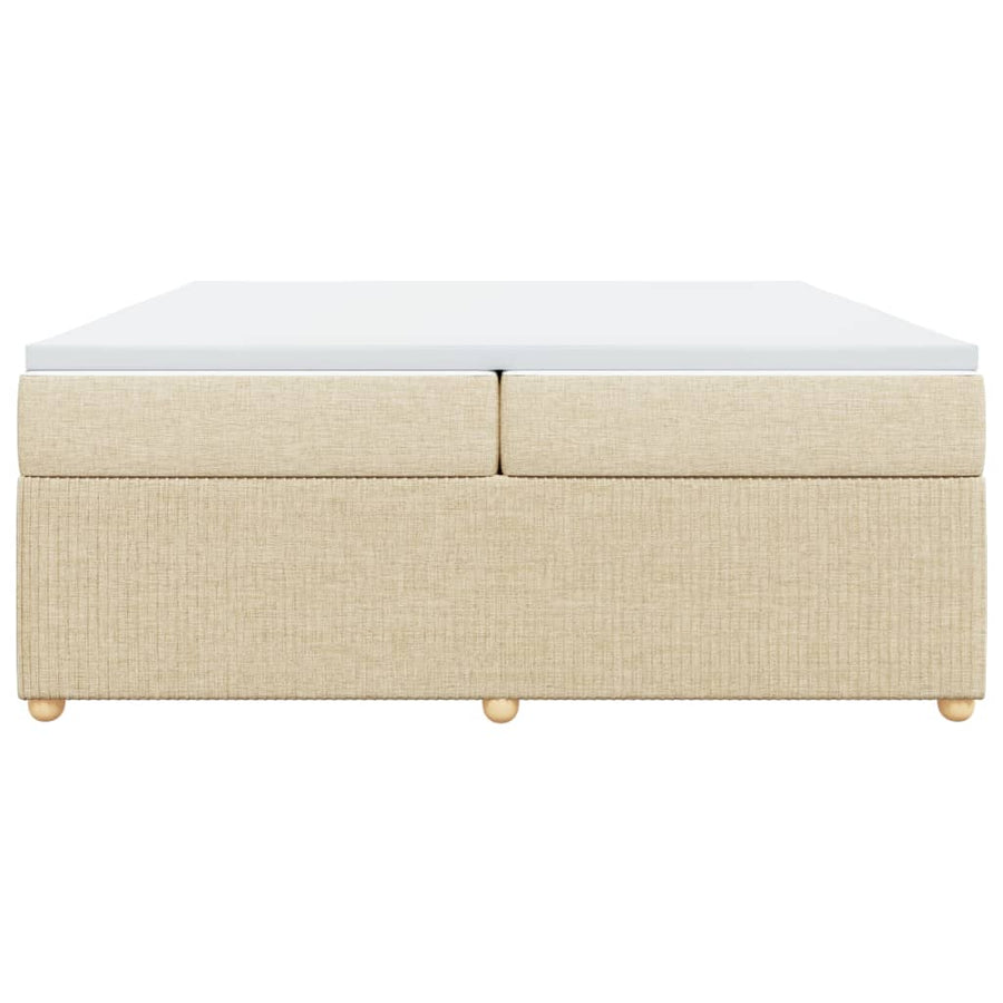 Boxspring met matras stof crèmekleurig 200x200 cm