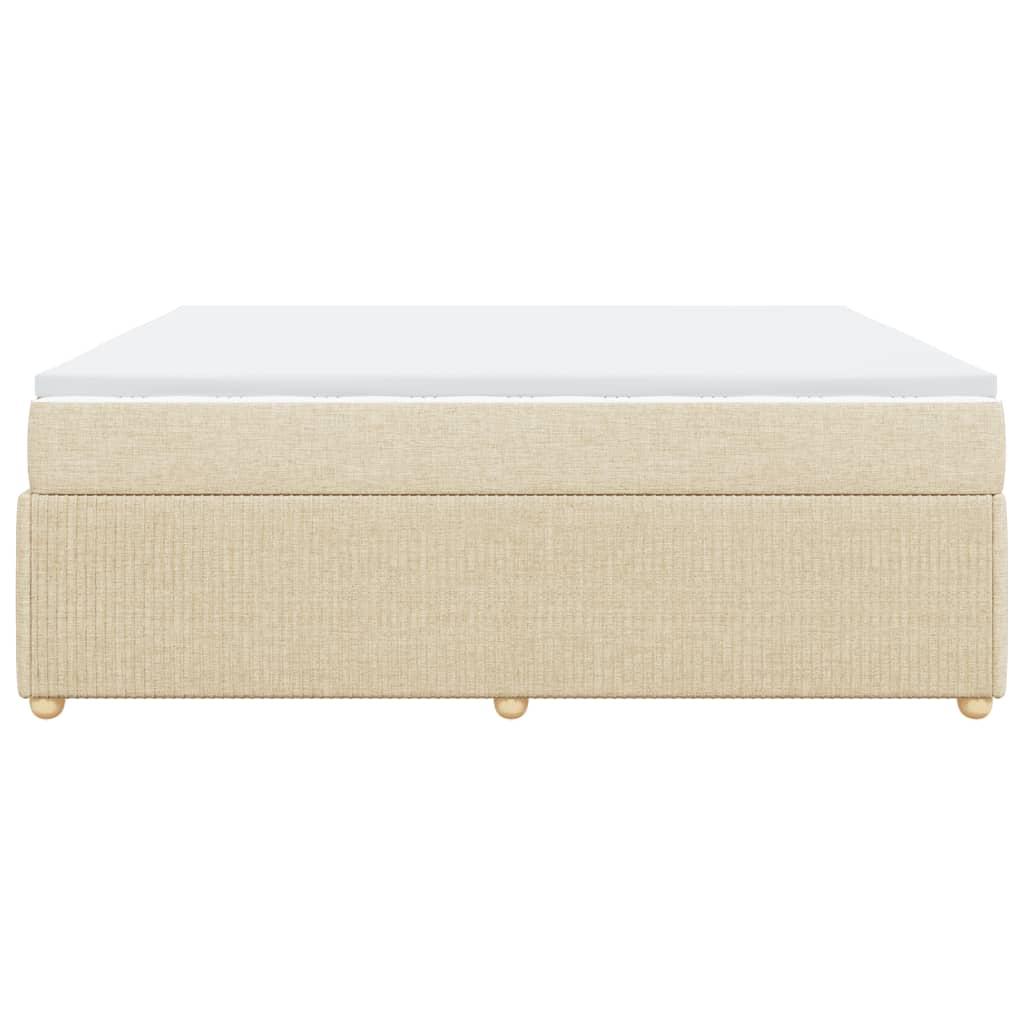 Boxspring met matras stof crèmekleurig 200x200 cm