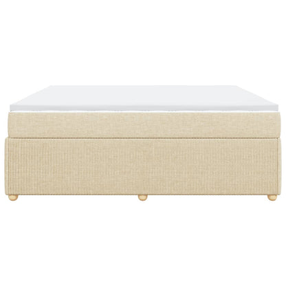 Boxspring met matras stof crèmekleurig 200x200 cm