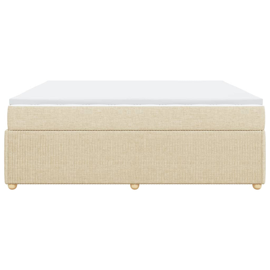 Boxspring met matras stof crèmekleurig 200x200 cm