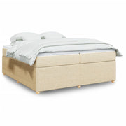 Boxspring met matras 200x200 cm crèmekleurig
