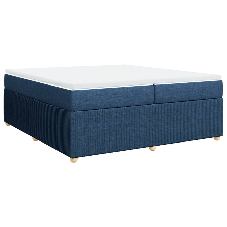 Boxspring met matras stof blauw 200x200 cm