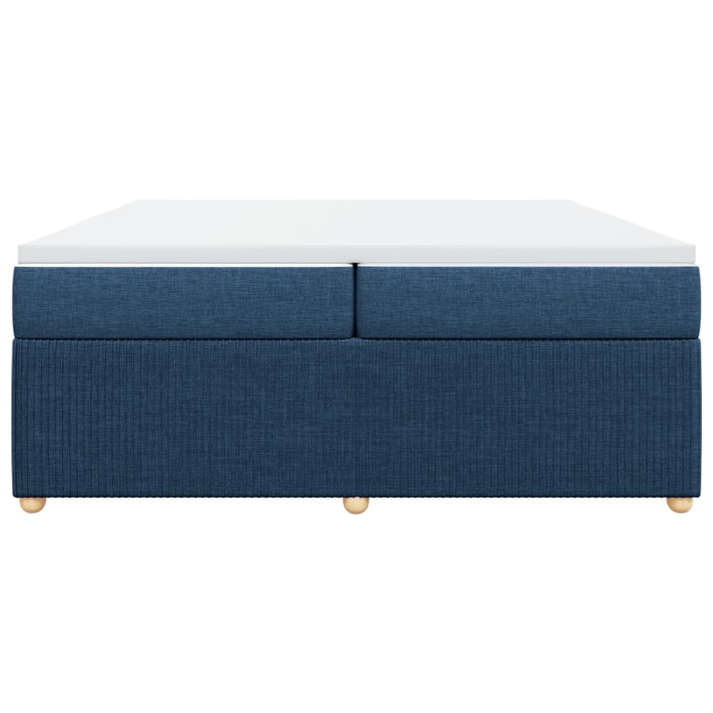 Boxspring met matras stof blauw 200x200 cm