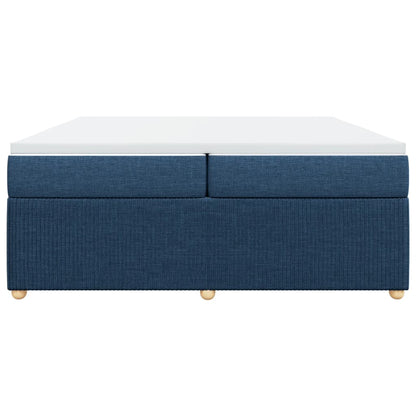 Boxspring met matras stof blauw 200x200 cm