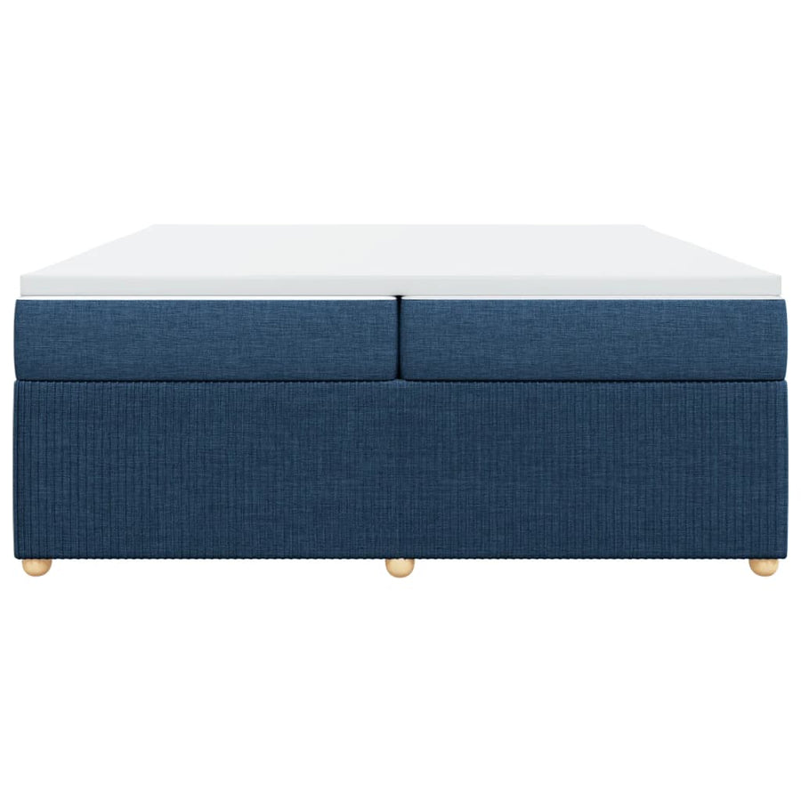 Boxspring met matras stof blauw 200x200 cm