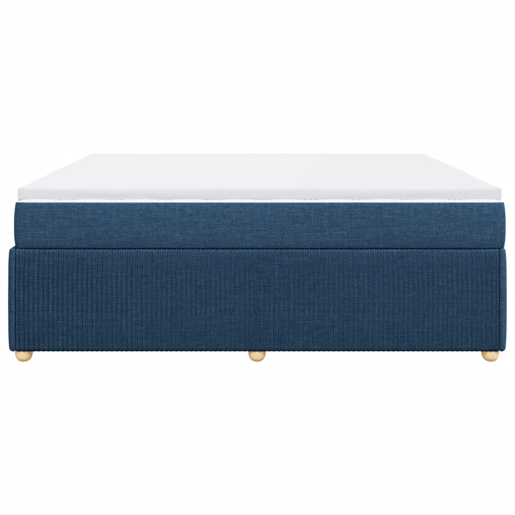 Boxspring met matras stof blauw 200x200 cm