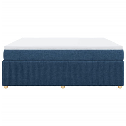 Boxspring met matras stof blauw 200x200 cm