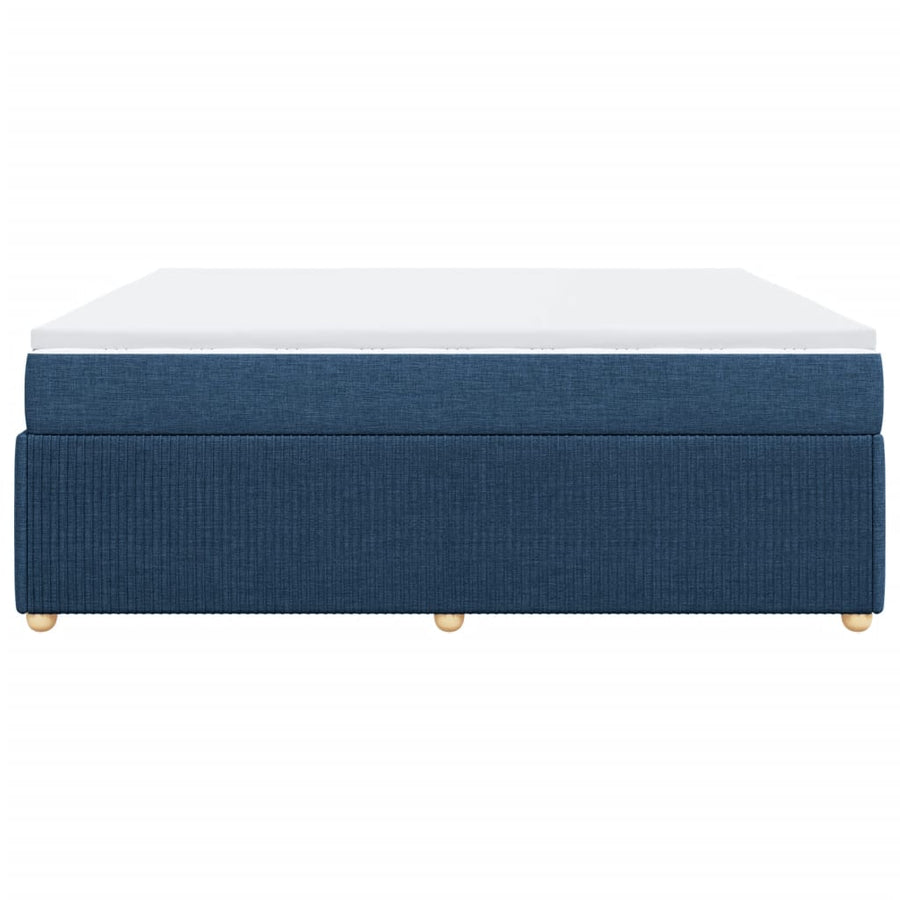 Boxspring met matras stof blauw 200x200 cm