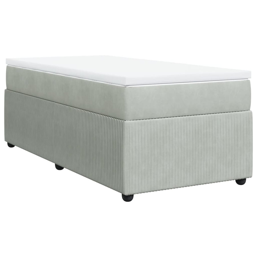 Boxspring met matras fluweel lichtgrijs 80x200 cm