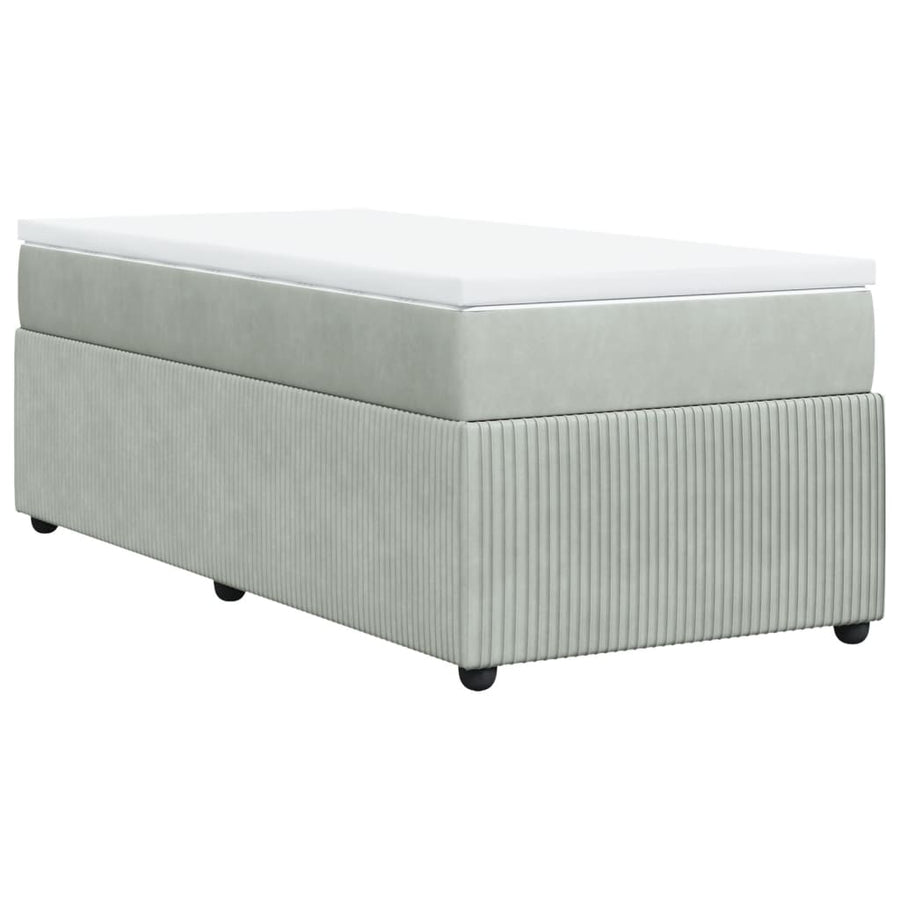 Boxspring met matras fluweel lichtgrijs 80x200 cm