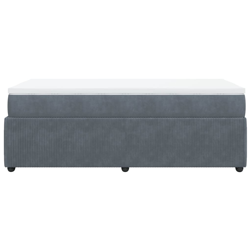 Boxspring met matras fluweel donkergrijs 80x200 cm